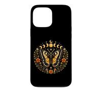 Custodia per iPhone 13 Pro Max Farfalla Fasi Lunari Cottagecore Natura Fiori