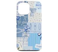 Custodia per iPhone 13 Pro Max Fiocco blu Love Like Jesus carino floreale estivo patchwork