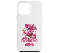 Custodia per iPhone 13 Pro Max Flamazing Janie Pink Flamingo Tropical Beach Trip Donna