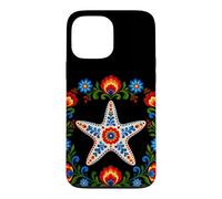 Custodia per iPhone 13 Pro Max Floreale Stella Marina Folk Art Motivi Fiori