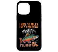 Custodia per iPhone 13 Pro Max Fly Fishing Brook Trout Hiker Blue Line Native