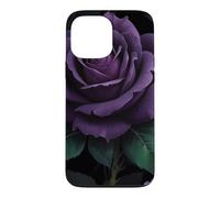 Custodia per iPhone 13 Pro Max Foglie di mezzanotte rosa viola scuro