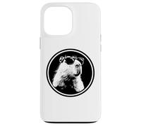 Custodia per iPhone 13 Pro Max Funny Black Logo Sunglasses Lover Chill Capybara Vibes