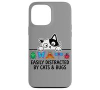 Custodia per iPhone 13 Pro Max Funny Entomologist Saying Easily Distracted by Cats and Bugs