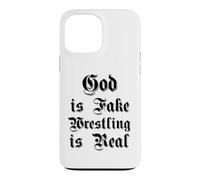 Custodia per iPhone 13 Pro Max Funny God is Fake Wrestling è un vero umanista ateo gotico