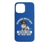 Custodia per iPhone 13 Pro Max Funny Humans Hurt My Head Happy Piebald Dachshund Lover