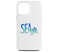 Custodia per iPhone 13 Pro Max Funny Sea Ya Sea Glass Watercolor Cute Beach Lovers