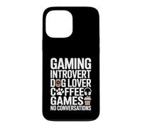 Custodia per iPhone 13 Pro Max Gaming Introvert Dog Lover Coffee Games Nessuna conversazione