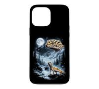 Custodia per iPhone 13 Pro Max Gecko leopardo che ulula alla luna anni '90 retrò