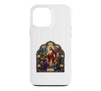 Custodia per iPhone 13 Pro Max Gesù Beatitudini Sermone Mosaico Gotico Icona Arte Cristiana