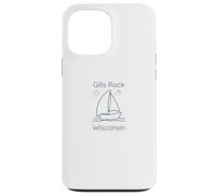 Custodia per iPhone 13 Pro Max Gills Rock Wisconsin Sailboat and Sun