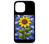 Custodia per iPhone 13 Pro Max Girasole Vetro Colorato Giallo Girasole Floreale Artistico
