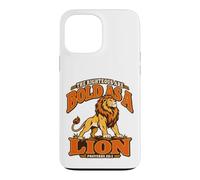 Custodia per iPhone 13 Pro Max Giusto audace come un leone Proverbi 28:1 Scrittura biblica