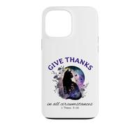 Custodia per iPhone 13 Pro Max Give Thanks Bibbia Verse Christian Pretty Garden Cat