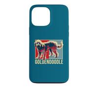 Custodia per iPhone 13 Pro Max Goldendoodle Pop Art Ritratto Doodle mamma papà amante dei cani arte