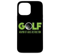 Custodia per iPhone 13 Pro Max Golf divertente erba distruzione con pallina da golf grafica