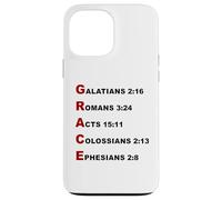 Custodia per iPhone 13 Pro Max GRACE Acrostic - 5 Christian Faith Bible Verse Scriptures