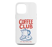 Custodia per iPhone 13 Pro Max Grafica del costume da brunch per ragazza Coffee Club Café Espresso