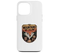Custodia per iPhone 13 Pro Max Grafica del distintivo Wilderness, The Mountains Are Calling