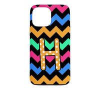 Custodia per iPhone 13 Pro Max Grafica monogramma lettera H a pois