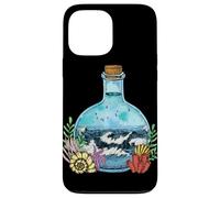 Custodia per iPhone 13 Pro Max Grafica nautica con oceano in una bottiglia con onde marine