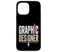 Custodia per iPhone 13 Pro Max Graphic Designer Retro Tipografia Con Penna Icona