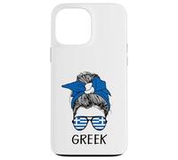 Custodia per iPhone 13 Pro Max Greek Girl Greek Heritage Greece Flag