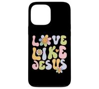 Custodia per iPhone 13 Pro Max Groovy Love Like Jesus Religious God Christian Graphic