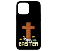 Custodia per iPhone 13 Pro Max Happy Easter Block Building Brick Builder Gesù Croce Fede