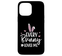 Custodia per iPhone 13 Pro Max Happy Easter Every Bunny Sign Every Bunny Loves Me Chicks