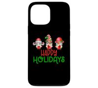 Custodia per iPhone 13 Pro Max Happy Holidays - Gnomo di Natale al caffè con pan di zenzero rosso
