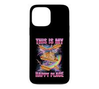 Custodia per iPhone 13 Pro Max Hotdog Meme Cat My Happy Place Bootleg Glizzy Hot Dog