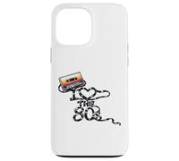 Custodia per iPhone 13 Pro Max I Heart the 80s Music Cassette Nostalgic Loose Unwound Tape