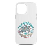 Custodia per iPhone 13 Pro Max I Like My Weekends Salty Sea Turtle Beach Lover