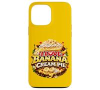 Custodia per iPhone 13 Pro Max I Love Banana Cream Pie Retro Diner Dessert Topping Cherry
