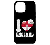 Custodia per iPhone 13 Pro Max I Love London England Bandiera con cuore orgoglioso papà inglese mamma zia