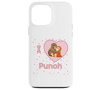 Custodia per iPhone 13 Pro Max I Love Punch The Baby Monkey Hearts