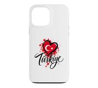 Custodia per iPhone 13 Pro Max I Love Turkey Vacation Travel, souvenir con bandiera a forma di cuore