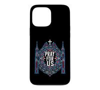 Custodia per iPhone 13 Pro Max I santi cattolici pregano per noi arte della cattedrale di vetro colorato