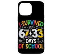 Custodia per iPhone 13 Pro Max I Survived 67 + 33 Days School Kids Funny Math 100th Day