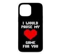Custodia per iPhone 13 Pro Max I Would Pause My Game For You Cuore Pixelato Amore Giocatori