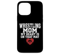 Custodia per iPhone 13 Pro Max Il mio cuore è su quel tappeto Wrestling Mom Graphic