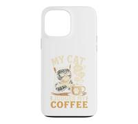 Custodia per iPhone 13 Pro Max Il Mio Gatto Giudica Il Mio Caffè Rituale Mattutino Club