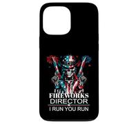 Custodia per iPhone 13 Pro Max Il regista dei fuochi d'artificio Spooky Patriotic I Run You Run Skull Man