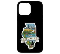 Custodia per iPhone 13 Pro Max Illinois Vintage Skyline di Chicago e Orgoglio dell'Illinois