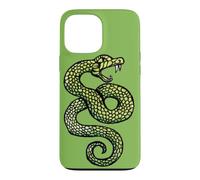 Custodia per iPhone 13 Pro Max Illustrazione del serpente che colpisce il tatuaggio del serpente che sibila verde