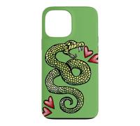Custodia per iPhone 13 Pro Max Illustrazione del serpente che colpisce il tatuaggio del serpente che sibila verde