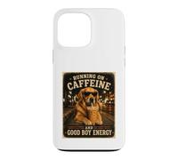 Custodia per iPhone 13 Pro Max In esecuzione Su Caffeina E Good Boy Energia Golden Retriever Des