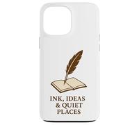 Custodia per iPhone 13 Pro Max Inchiostro, idee e luoghi tranquilli - Libro penna d'oca