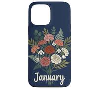 Custodia per iPhone 13 Pro Max January Birth Flower Carnation Snowdrop Cute Floral Birthday